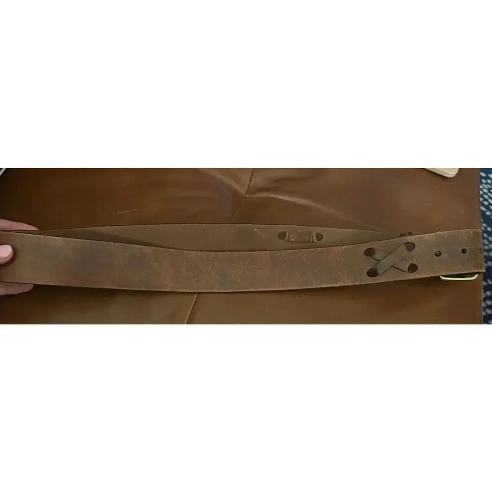 Lauren Ralph Lauren Brown Leather Belt Cross Detail Western XL